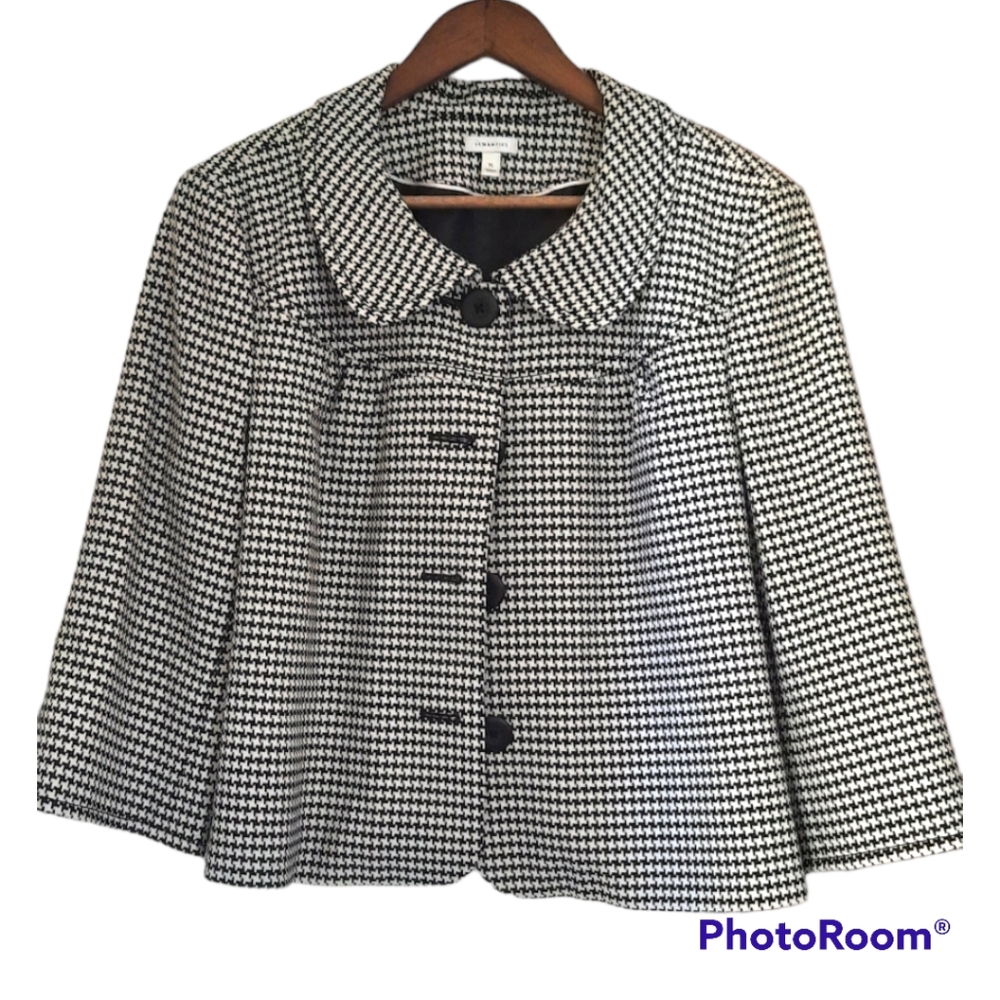 Semantiks Black and White Houndstooth Blazer